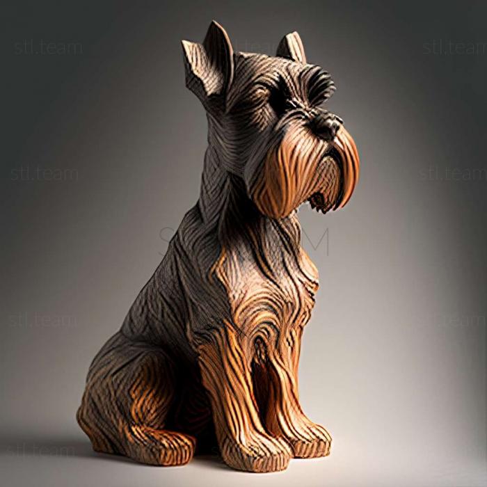 3D model Zwergschnauzer dog (STL)